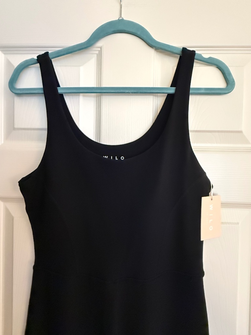 NWT Wilo The Label Black Ribbed Flare Jumpsuit L